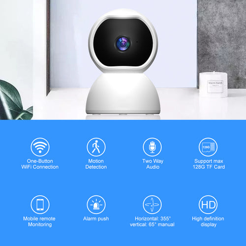 Cámara de seguridad Wifi 1080P- Vigilancia inteligente 24/7 con audio Bidireccional