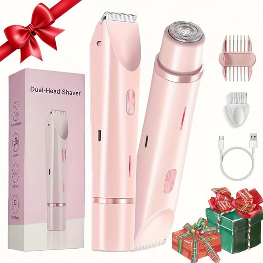 Afeitadora depiladora recargable USB de doble cabezal para mujer